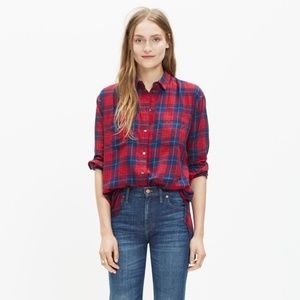 Madewell oversized top in Edina plaid